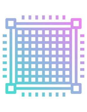 Gökdelen vektör simgesi. biçim düz sembol, mavi renk, yuvarlak açılar, beyaz arkaplan