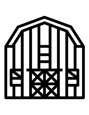 çiftlik binası simgesi, vektör illüstrasyonu