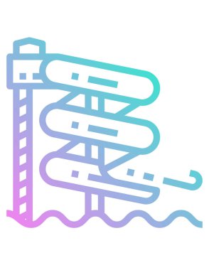 Su kaydırağının vektör illüstrasyonu