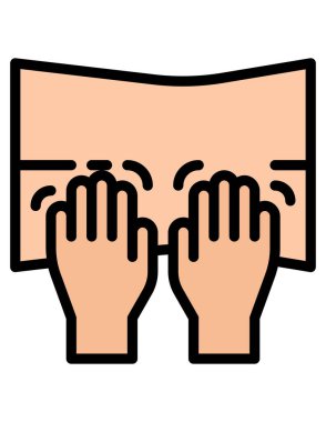 Eller ve masaj ikonu vektör illüstrasyonu