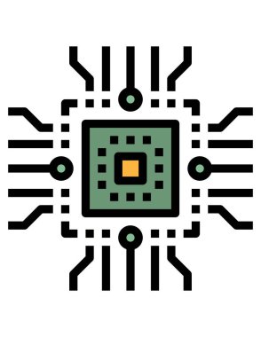 Devre kartı simgesi. vektör illüstrasyonu