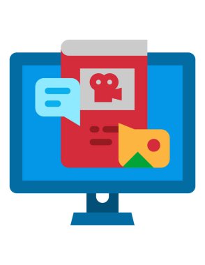 teknoloji simgesi ile bilgisayar ekranı