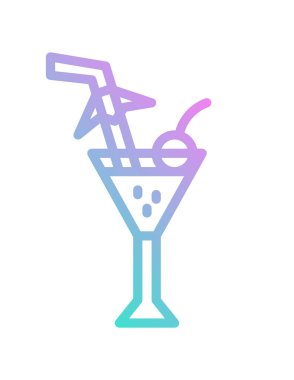 Kokteyl ikonu. düz tasarım biçimi 