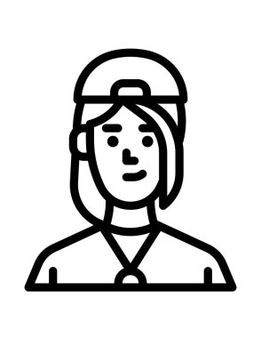 Avatar Kadın ikon ile karşı karşıya. vektör illüstrasyonu