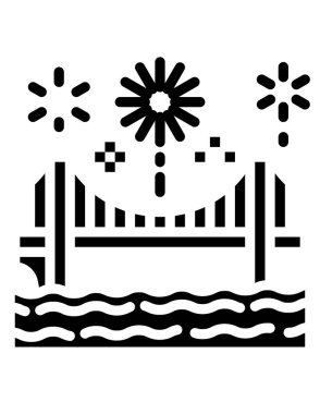 havai fişek ve köprü hattı vektör simgesi.