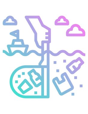 Temizleme su simgesinin vektör illüstrasyonu