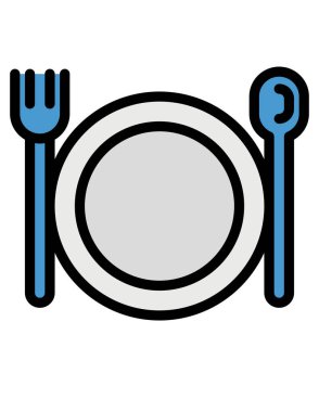 çatal ve bıçak ikonu vektör çizimi