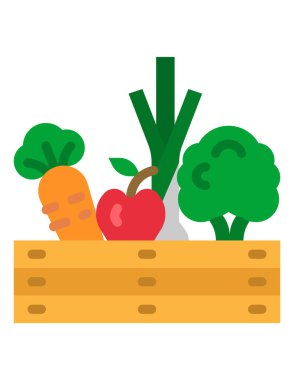 Yiyecek ve sebzelerin vektör çizimi