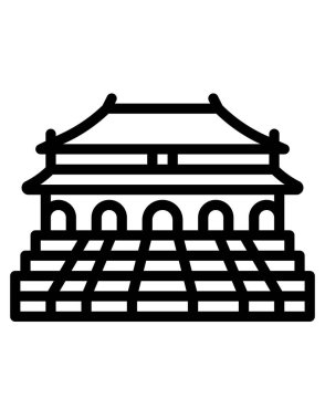 Japon mimari simgesinin vektör çizimi