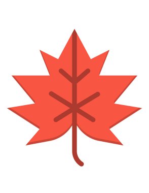 Akçaağaç yaprağı simgesi beyaz arkaplanda izole edilmiş. Noel sembolü