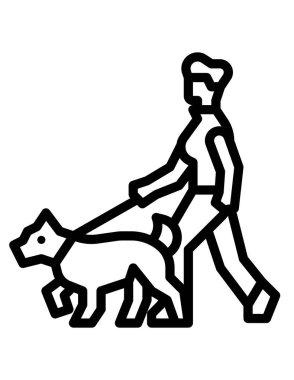 Köpekle yürüyen insanların vektör illüstrasyonu
