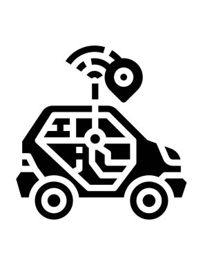 İnternetli modern araba simgesinin vektör illüstrasyonu