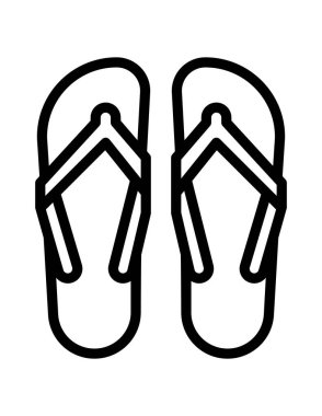 Parmak arası terlik ikonu. Plaj terlikleri sembolü. vektör illüstrasyonu