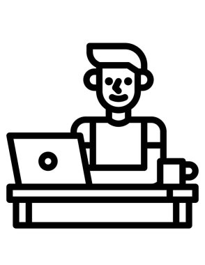 Bilgisayarla çalışan bir adam.