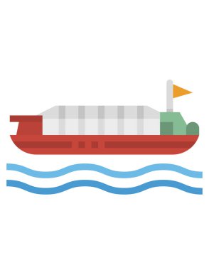 kargo gemisi simgesi vektör çizimi