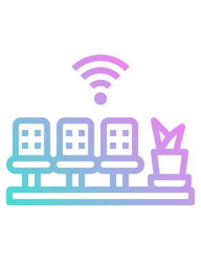 Modern şehir simgesinin vektör illüstrasyonu