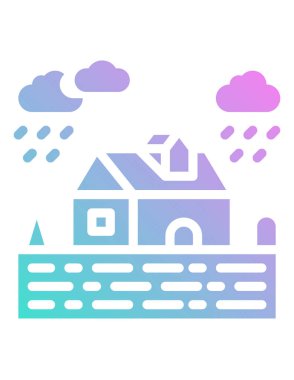 Bir şehrin ev şeklinde vektör illüstrasyonu