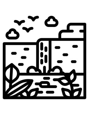 Doğa sahnesinin vektör illüstrasyonu