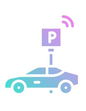 Beyaz arkaplanda park arabasının vektör çizimi