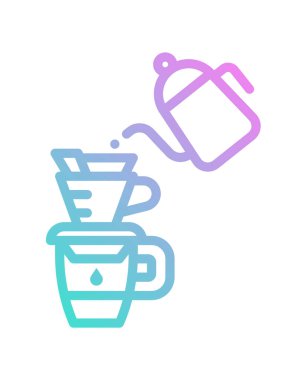 kahve simgesi, vektör illüstrasyonu