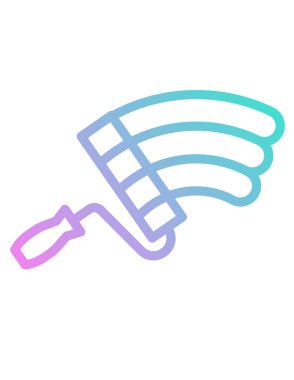 beyaz arkaplanda izole edilmiş düz bir fırça simgesi. tesisat sembolü vektör illüstrasyonu