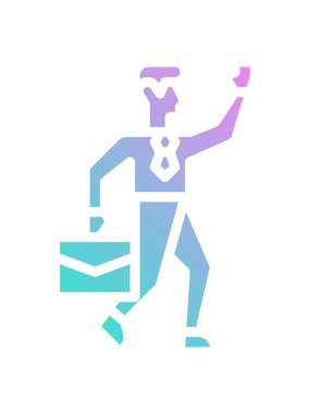 Çantalı bir işadamı, vektör simgesi