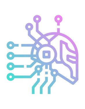 Düz biçimli robot simgesi beyaz arkaplanda izole