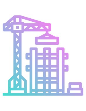 Beyaz arkaplanda izole edilmiş vinç simgesi