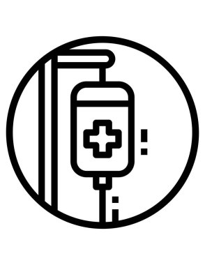 tıbbi ve sağlık hizmeti çizgisi vektör simgesi.