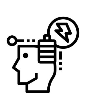 Fişi ve silueti olan bir insan kafası.