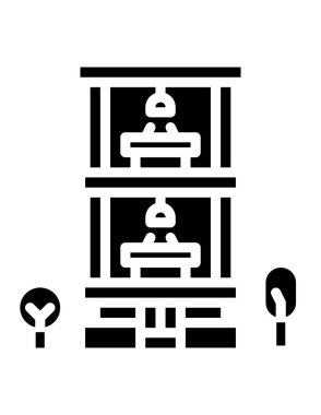 Modern B 'nin vektör illüstrasyonu restoranın ikonundan yoksun