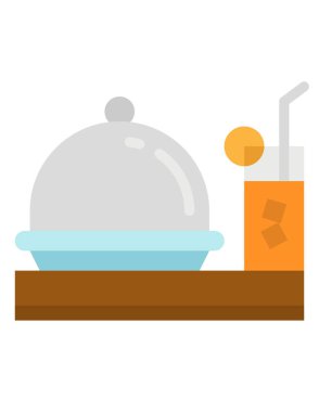 yiyecek ve içecekler düz vektör simgesi