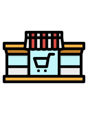 Alışveriş arabası ikon vektör illüstrasyonu