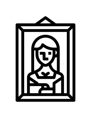 Müzedeki resmin vektör illüstrasyonu 