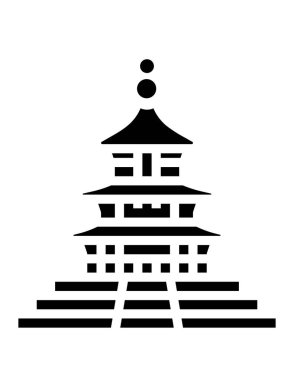 Tek izole pagoda simgesinin vektör çizimi