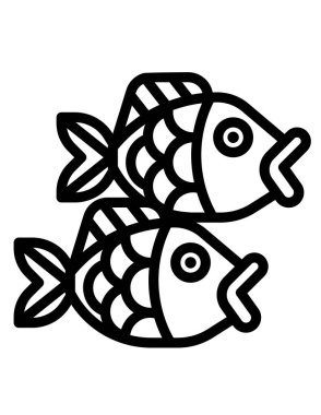 balık simgesi vektör illüstrasyonu