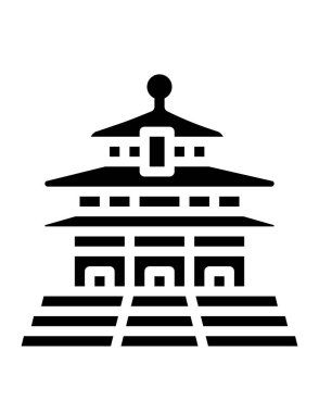 Çin tapınağı ikonu vektör illüstrasyonu