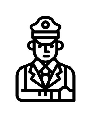 Polis memuru ikon vektör illüstrasyonu