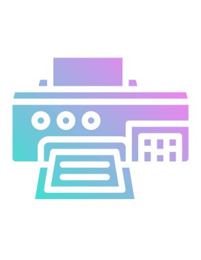 Yazıcı işareti vektör simgesi. Grafik ve web tasarımı için beyaz arkaplanda siyah illüstrasyon izole edildi.