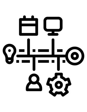 hiyerarşi ve pazarlama çizgi vektör simgeleri.