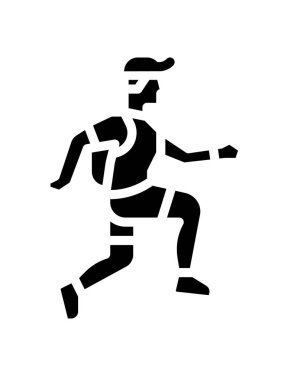 çalışan erkek silueti beyaz arkaplanda izole edildi