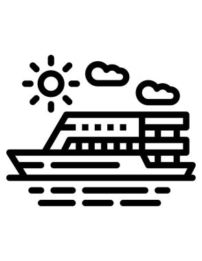 deniz ve gemi, yaz ve seyahat vektör simgeleri.