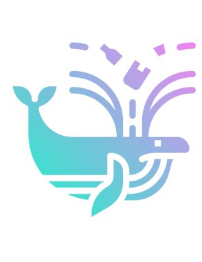 Uluslararası yaşam için bir logonun balina vektör çizimi.