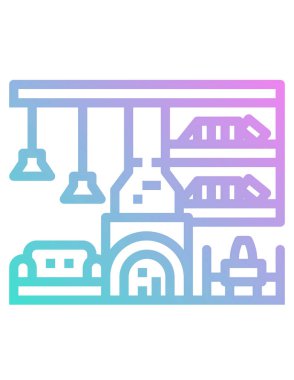 Oturma odasının vektör çizgisi simgesi 