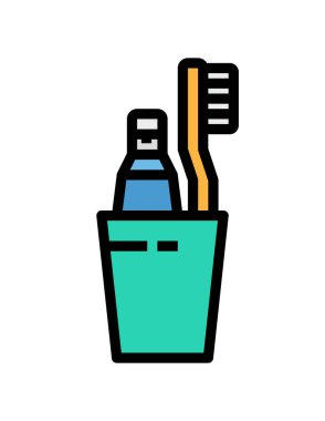 Beyaz arka planda izole edilmiş düz stil diş ikonu. Diş bakımı sembolü çizimi.