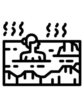 Onsen gevşemesinin vektör illüstrasyonu