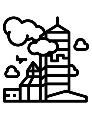 bina simgesi, vektör illüstrasyonu