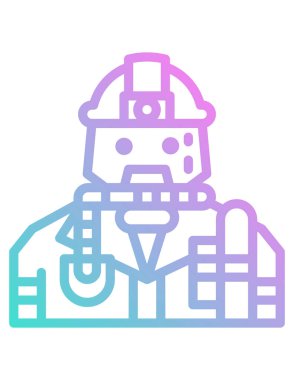 Beyaz arka planda izole edilmiş, düz stil bir robot itfaiyeci ikonu. inşaat sembolü çizimi 