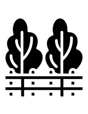 Yaprak çizgisi sanat vektörü simgesine sahip ağaç