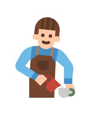 Elinde bir çanta dolusu su vektörü çizimi olan bir adam.